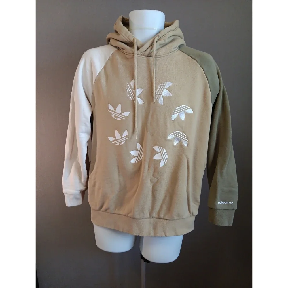 adidas Originals Colorblock Earth Hoodie Multi Trefoil Pullover Sweatshirt Men M